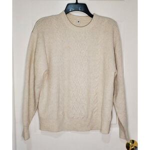 UNIQLO Kids Cable Knit Sweater Girl’s L (130) Cream Off‑White Pullover
